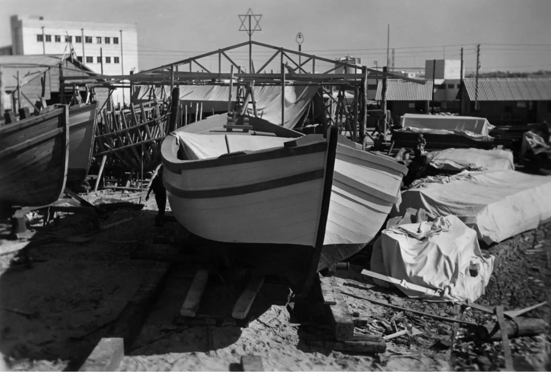 תל אביב 1937 מספנה בנמל - דוד לסלו סקלי -  - מק''ט: 146027